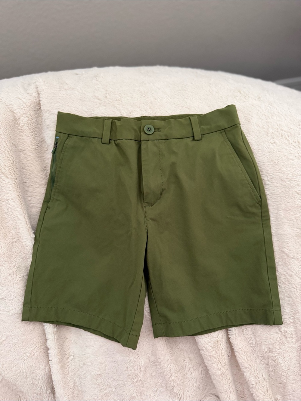 Kids Olive Green Performance Shorts